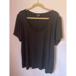 Torrid Black Top Short Flowy Sleeves Size 4X